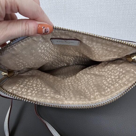 Kate Spade Mariana Mansfield Gray Leather Pebbled Crossbody Bag - Picture 9 of 9